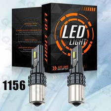 Pair 1156 BA15S P21W 7506 LED Backup Reverse Lamps White 6000K Light Bulbs AQJ
