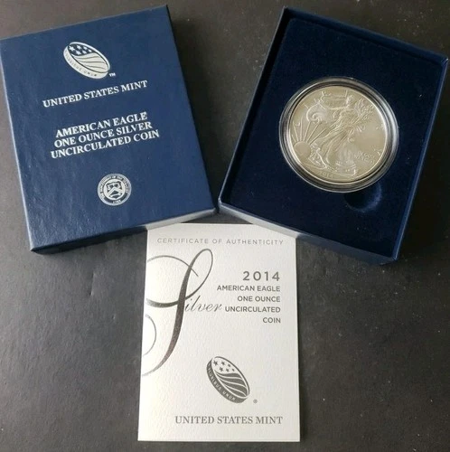 2014 W Burnished $1 American Silver Eagle Dollar