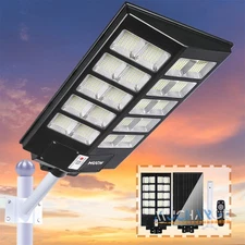 7000W Street Lamps Motion Sensor Dusk To Dawn Super Bright Solar Lights Outdoor