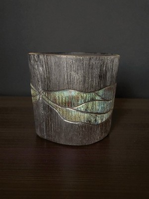 Handmade Studio Pottery Planter/Vase Signed RC Textured Modern Rustic