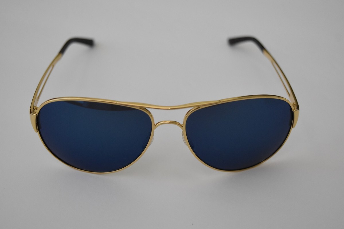 Oakley Caveat OO4054-16 Sunglasses Gold Frame/Ice Iridium Lens Polarized EUC Oakley OO4054-16 Caveat Polished Gold W/Ice Iridium Lens  main image 4