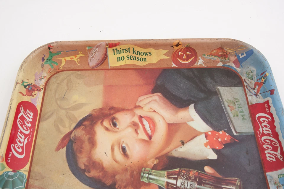 Coca Cola Tray Thirst Knows No Season Have a Coke (C4L) Vintage Metal Serving - Image 3 of 4