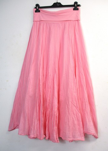 Lagenlook Womens 100% Cotton 1/2 Lined Long Skirt 12 Colours One Size:Regular - Picture 60 of 62