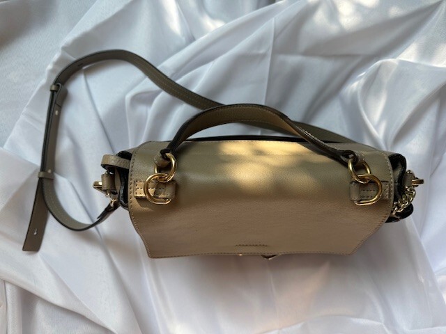 Chloé Small Faye Day Leather Shoulder Bag in Motty Grey | eBay