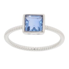 Sterling Silver Semi Mount Ring Setting Princess SQ 6X6mm Bezel Set