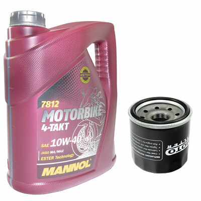 Motoröl 10W40 Set Ölfilter MF204 4 Liter für Honda FJS 600 Silver Wing FJS600