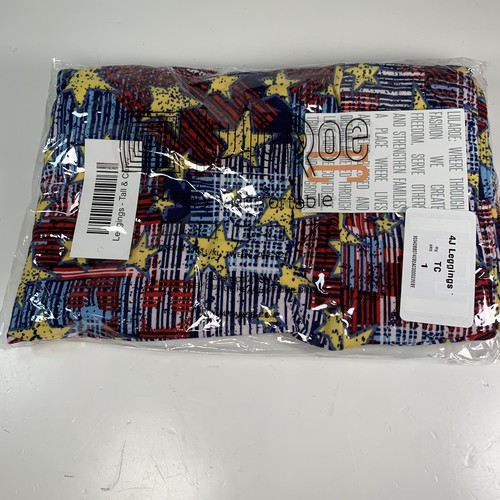 Neu mit Etikett Lularoe TC Leggings - rot weiß blau Schraffur mit Sternen - brandneu versiegelt