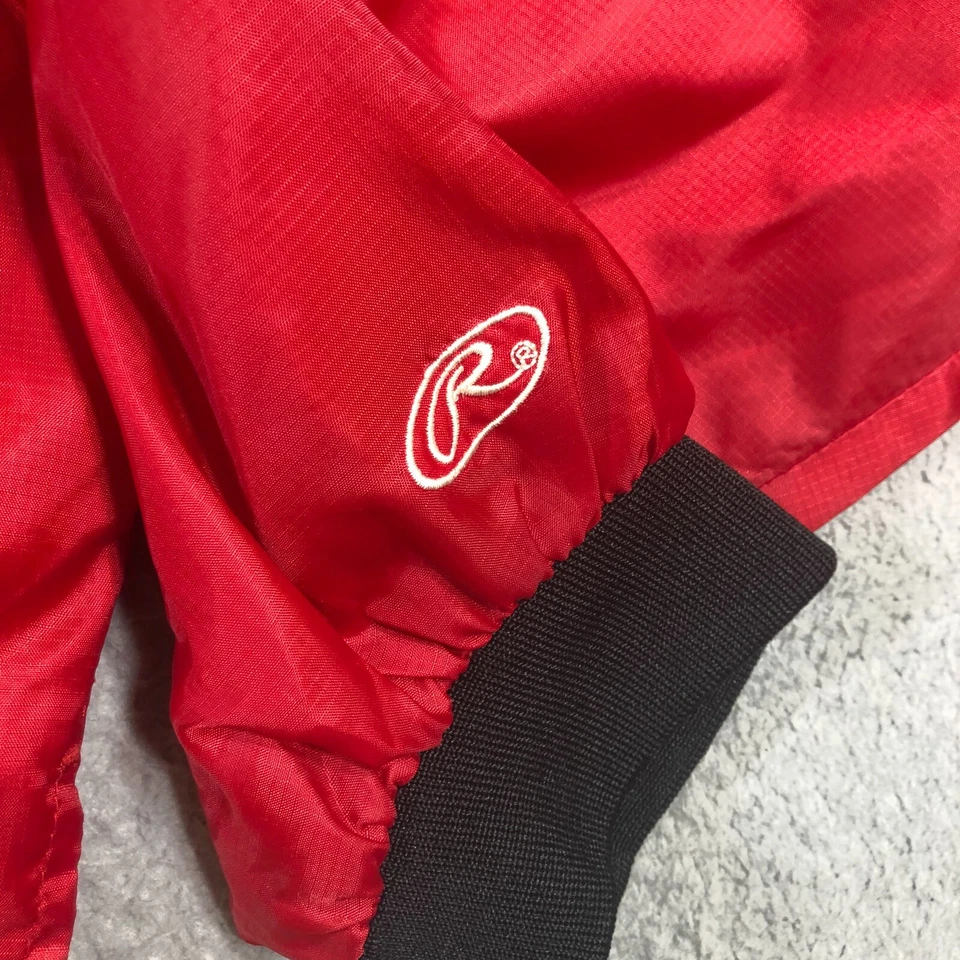 De colección Rawlings Jersey Suéter Hombre XL Rojo Desgarro Nylon Entrenador Béisbol Años 80 90 Foto 2 de 4