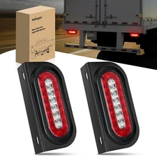Nilight 6Inch Oval Trailer Tail Light 2PCS Red Brake Stop Turn Light