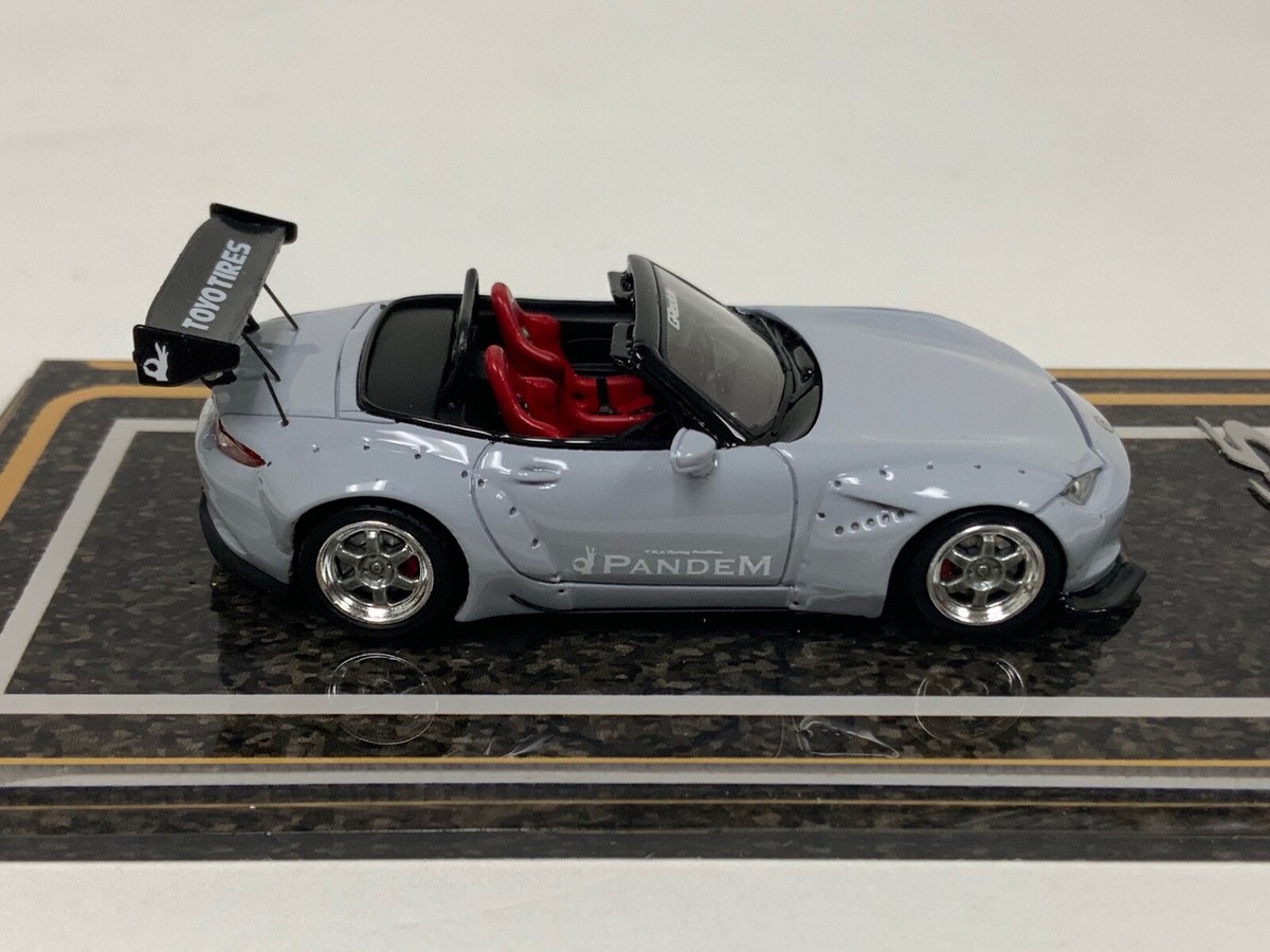 1/64 YM Model Mazda MX-5 Roadster Grey Opening Hood Engine Detail