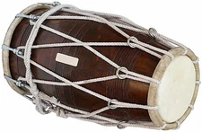 special wax polish dholak (dholki) sheesham wood bolt/rope tuned