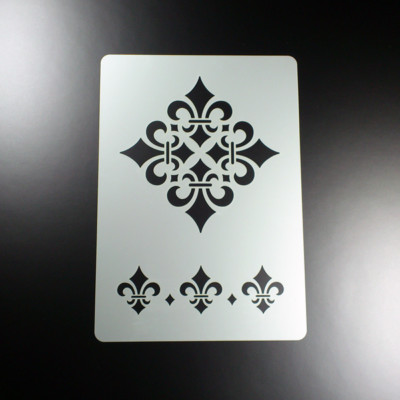 A3 Schablone Fleur de Lis Ornament Quadrat - BO342