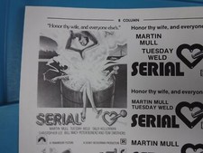 SERIAL Movie Mini Ad Sheet Vintage Promo Advertising Poster Clip Art Martin Mull