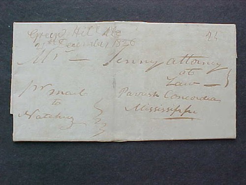 Virginia: Green Hill 1826 Stampless Cover, Ms, DPO Campbell Co
