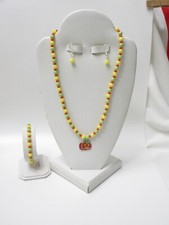 NEW--HALLOWEEN YELLOW/GREEN/ORANGE PUMPKIN 4 PIECE GIRL'S JEWELRY SET-CUTE