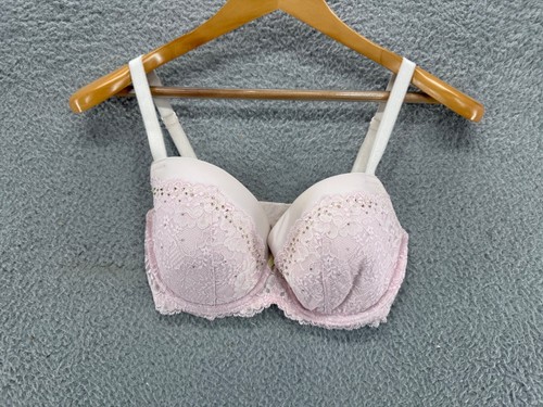 Victoria's Secret Dream Angels Sexy Lined Pink Rhinestone Lace Bra 34DDD - 第 1/9 張圖片