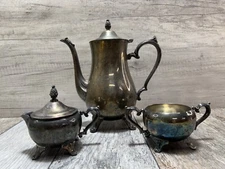Vintage International Silver Company Silver Plated 3-Piece Tea Coffee Set
