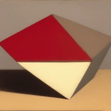 Medium Abstract Painting 2x2 ft. Post-Modernism Geometric Demrin Cubism II NEW