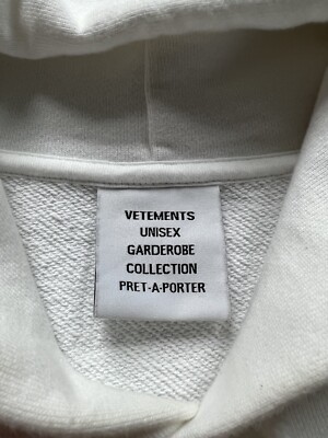 Vetements White Haute Couture Logo Oversized Hoodie Medium M | eBay