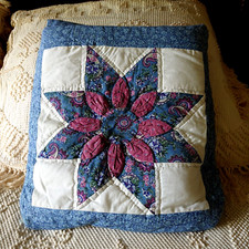 Amish Hand Stitched Quilt / Pillow. 40" x 56" Quilt Folds Into 16" x 16" Pillow