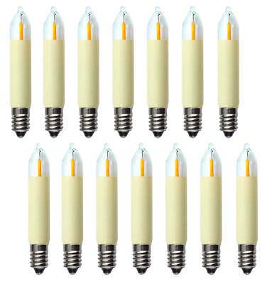 14 Stück LED Filament Kleinschaftkerze 34 V 0,2 W E10 Kerze innen Ersatzlampe