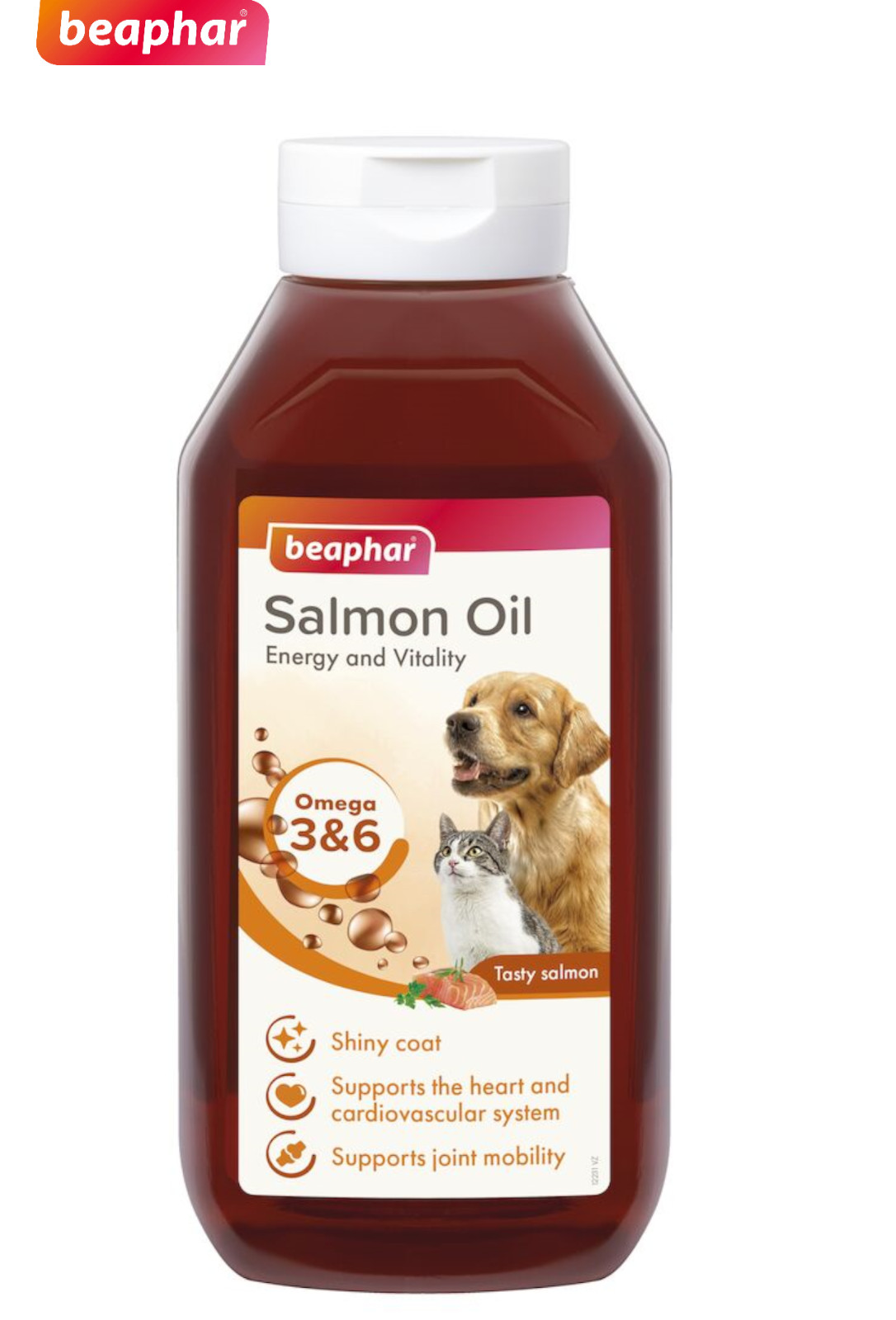 BEAPHAR SALMON OIL FOR CATS & DOGS NATURAL SUPPLEMENT OMEGA 3 & 6 SUPPORT 940ML