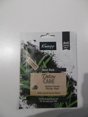 Kneipp Sheet Mask Detox Care Bamboo Charcoal Moringa Algae Anti pollution effect