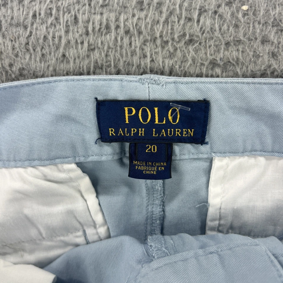 Polo Ralph Lauren Pants Boys 20 Blue Khakis Hampton Belted Chino Straight NEW - Image 4 of 4