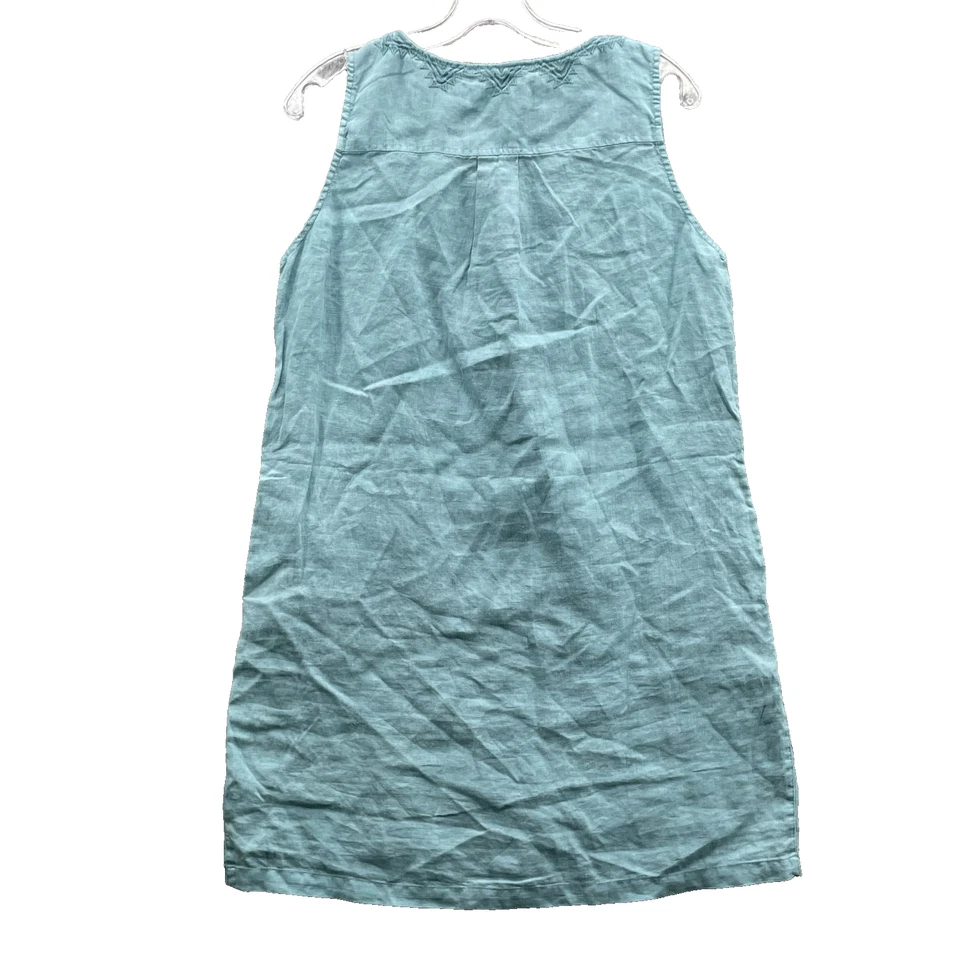 C&C 100% Linen Mini Shift Dress Medium Boho Chic Minimalist Natural Coastal 90's - Image 2 of 4