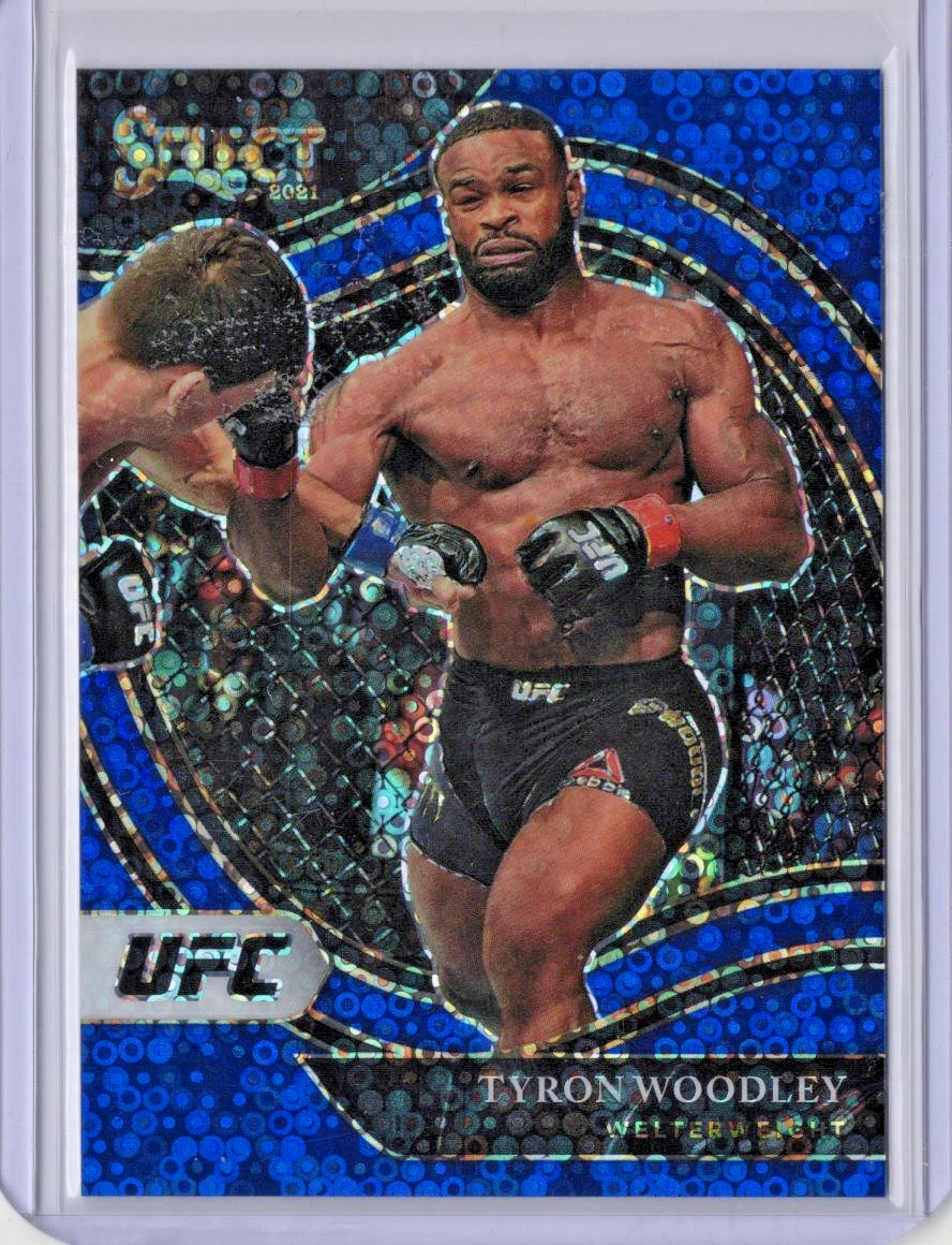 2021 Panini Select UFC Tyron Woodley Octagonside Blue Disco /99 MMA