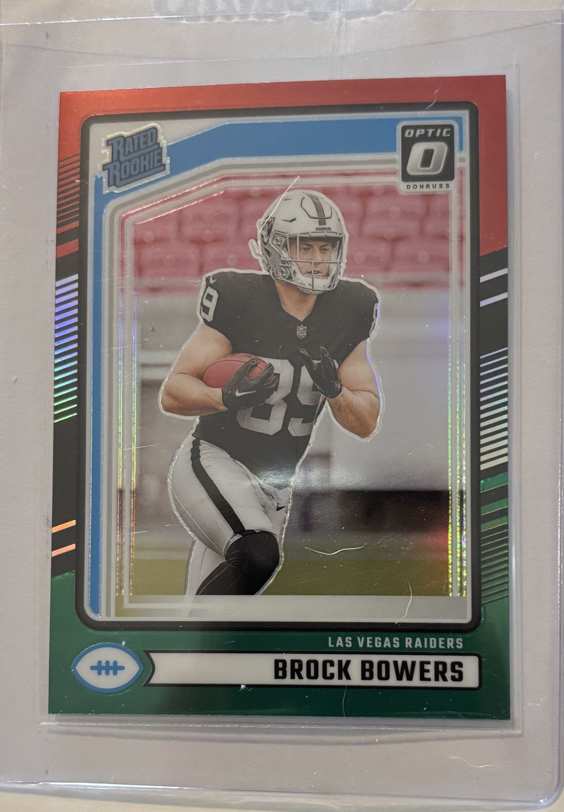 2024 Panini Donruss - Brock Bowers #394 (RC) Rookie - Optic Preview Red & Green 