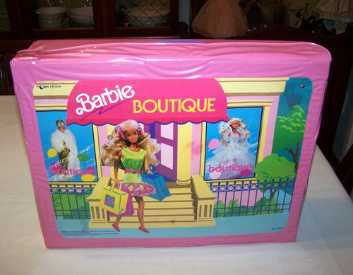 1990 Barbie Boutique Fold-Out Playset Carrying Case, Mannequin, Clothes