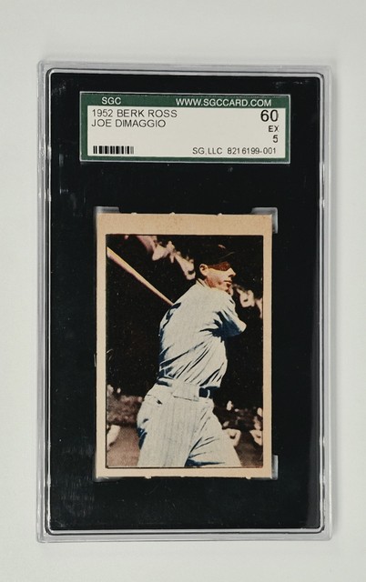SGC GRADED 5 EX CENTERED 1952 Berk Ross JOE DIMAGGIO New York Yankees No Creases