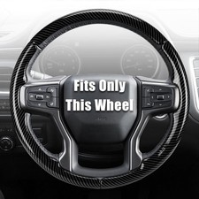 Customized Steering Wheel Cover for Chevy Silverado 1500 2019-2025/2500 3500 ...
