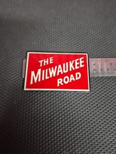 The Milwaukee Road Railroad Post Cereal Tin Sign Train Metal Vintage 1950 s