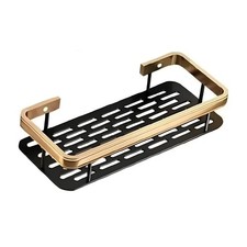 No Drill Shower Shelf Wall Mounted Bathroom Corner Rack Organizer Shampoo Holder