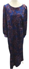 VTG Sears Contemporary Collection Union Paisley Robe Sz L 16/18 Slit Velvet