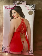 NIB Seven 'til Midnight Baby Doll 2 piece Set Baby Got Curves One size queen Red