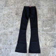 Black Faux Leather Flare Pants Size Medium High Waist Stretch Bootcut Pants