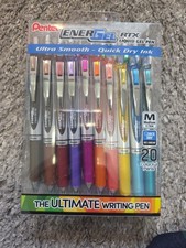 Pentel EnerGel RTX Liquid Gel Pen, Ultimate Writing Pen Medium 0.7mm 20ct