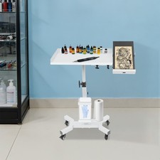 Versatile Rolling Tool Tray Cart Adjustable Beauty Salon Cart w/Table Station