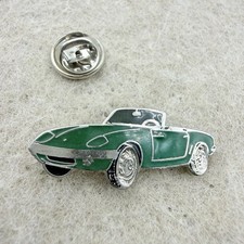Vintage Silver Tone Lotus Elan Car Enamel Green Pin Automobile Collectible