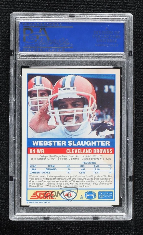 1989 Score Webster Slaughter #41 PSA 8 - Image 2 of 2