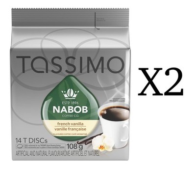 2X Tassimo Nabob French Vanilla Coffee Single Serve 14 T-Discs