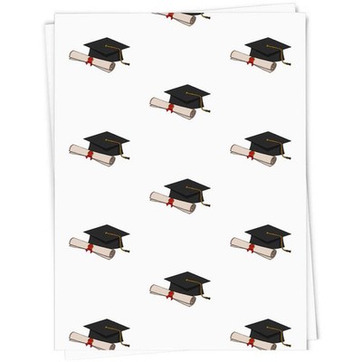 Geschenkpapier/Geschenkanhänger ''Abschlusshut und Schriftrolle'' (GI024679)