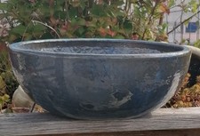 NEU ! Schöne Schale blaugrau ø 38 cm aus frostfesten Steinzeug Bonsai Grabschale