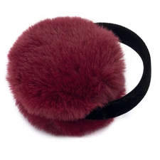 INC International Concepts Wild Faux-Fur Earmuff Wine One Size New w/Tags #4