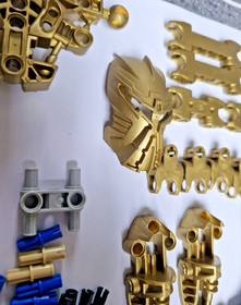 LEGO Bionicle Toa Ignika Spray Painted Flat Dark Gold with Zamor 4x and Blaster