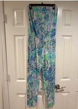 Lilly Pulitzer Strapless Jumpsuit Keely Multi Shell Of A Party Size Small