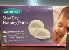 Lansinoh Stay Dry Nursing Pads - 60 Ct with 6 Larger Pads Pictured Opened Box